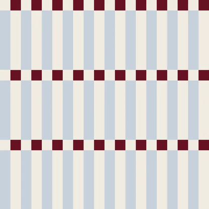 Soubassement Damier graphique Bleu ciel & Bordeaux