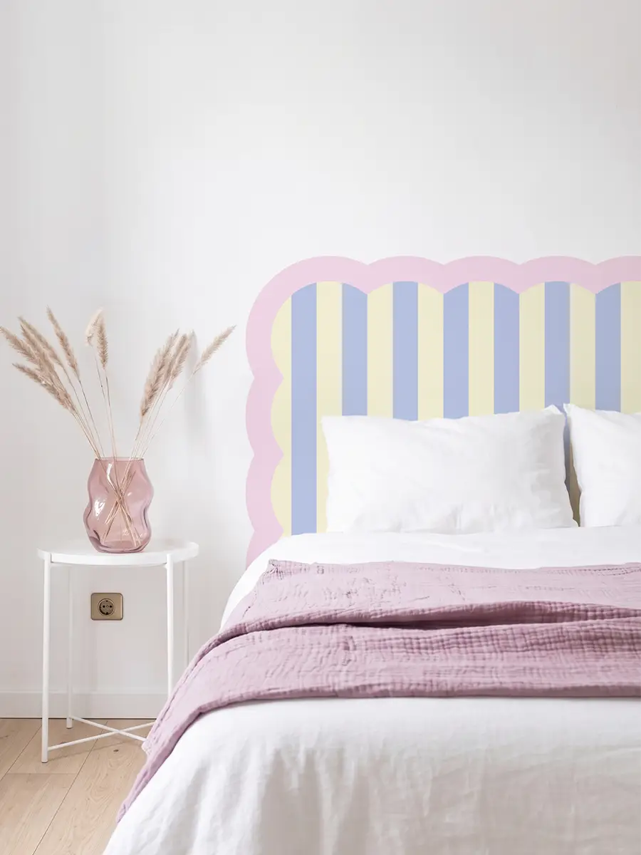 Tête de lit Nuage Parme et Rose