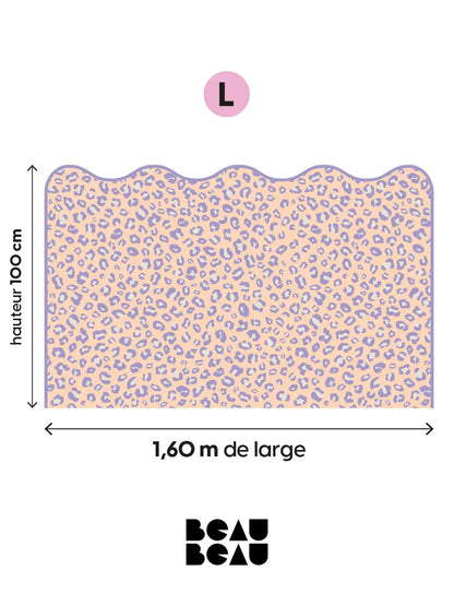 Tête de lit Léopard Pêche/Lilas