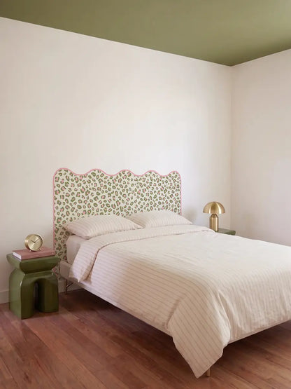 Tête de lit Léopard Vert et Rose