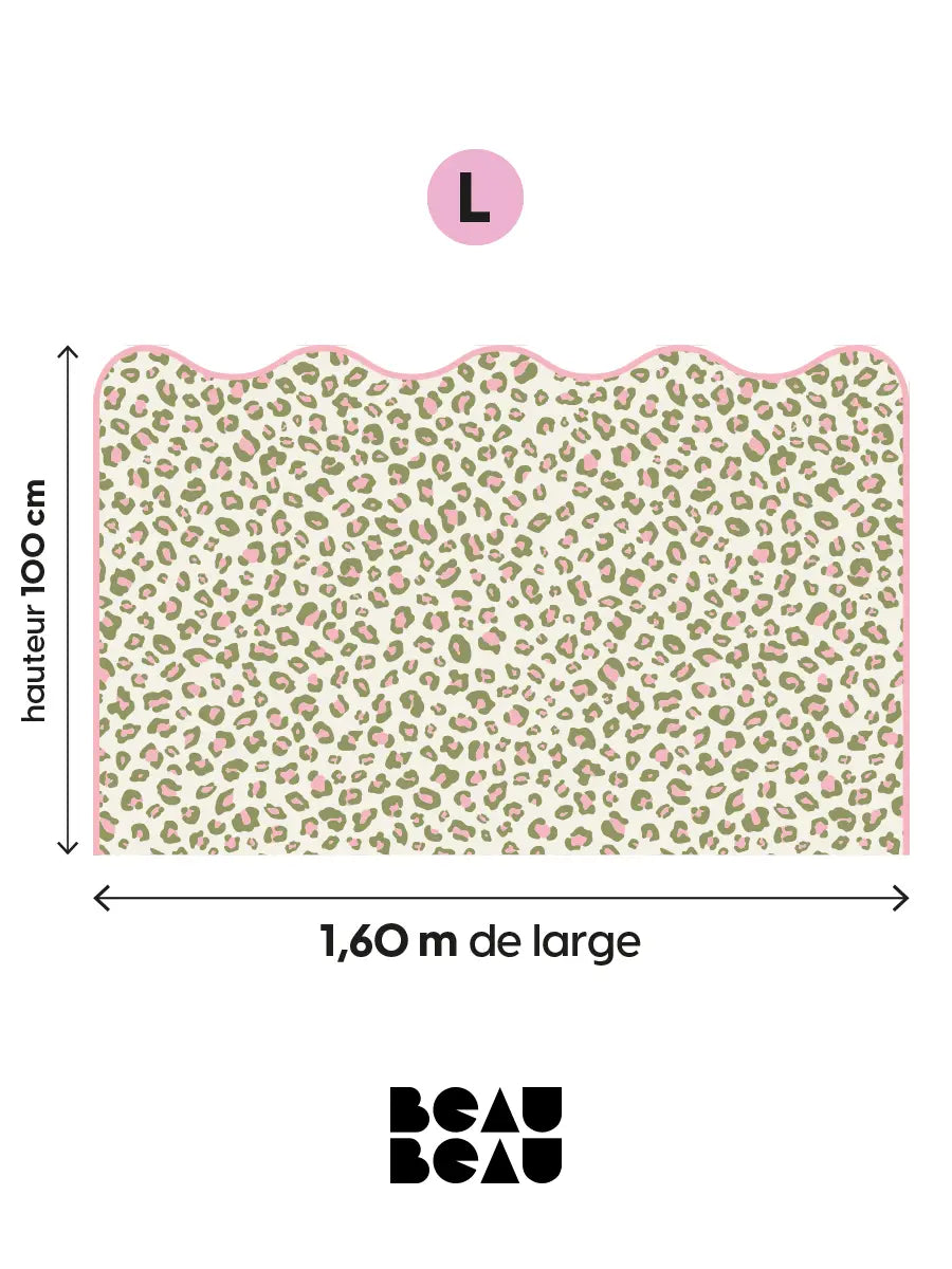 Tête de lit Léopard Vert et Rose