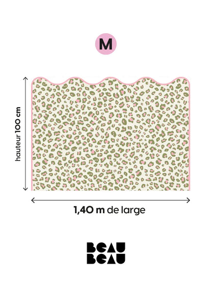 Tête de lit Léopard Vert et Rose