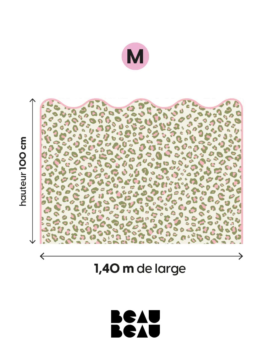 Tête de lit Léopard Vert et Rose