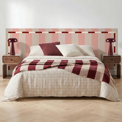 Tête de lit Rayures Beige et rose