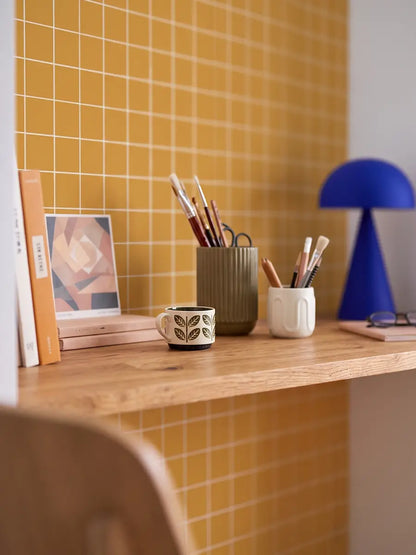 Papier peint Petits carreaux Jaune Safran