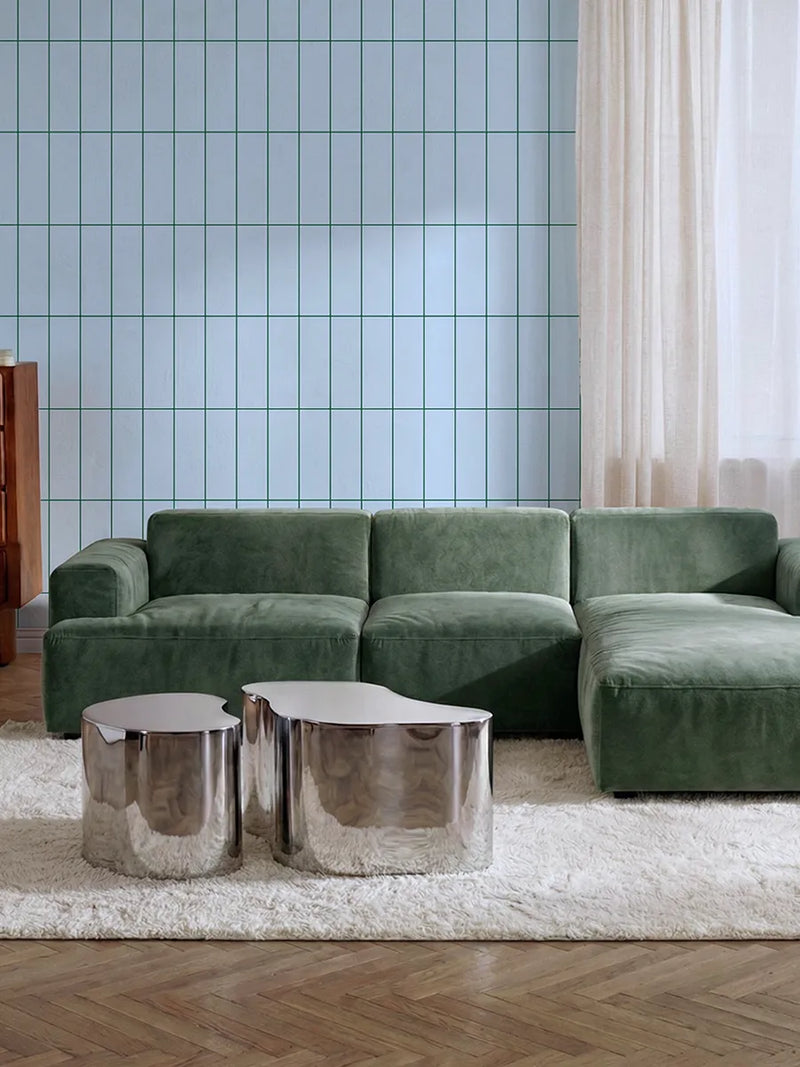 Papier peint Grid Bleu Vert