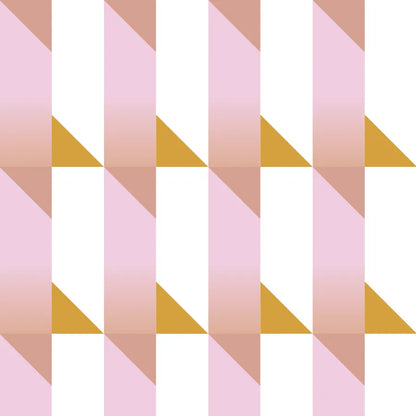 Papier peint Tangram Rose Ocre