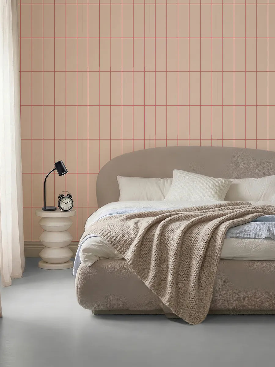 Papier peint Grid Corail