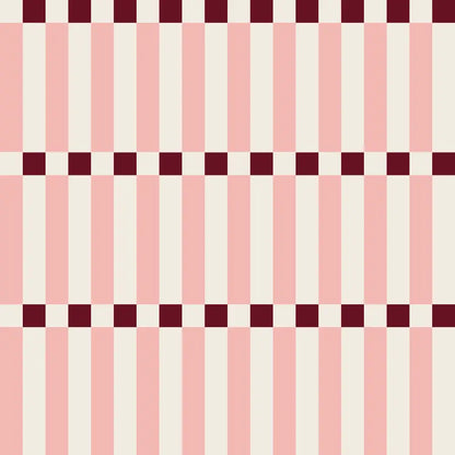 Soubassement Damier graphique Rose Blush & Bordeaux