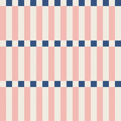 Soubassement Damier graphique Rose Blush & Bleu
